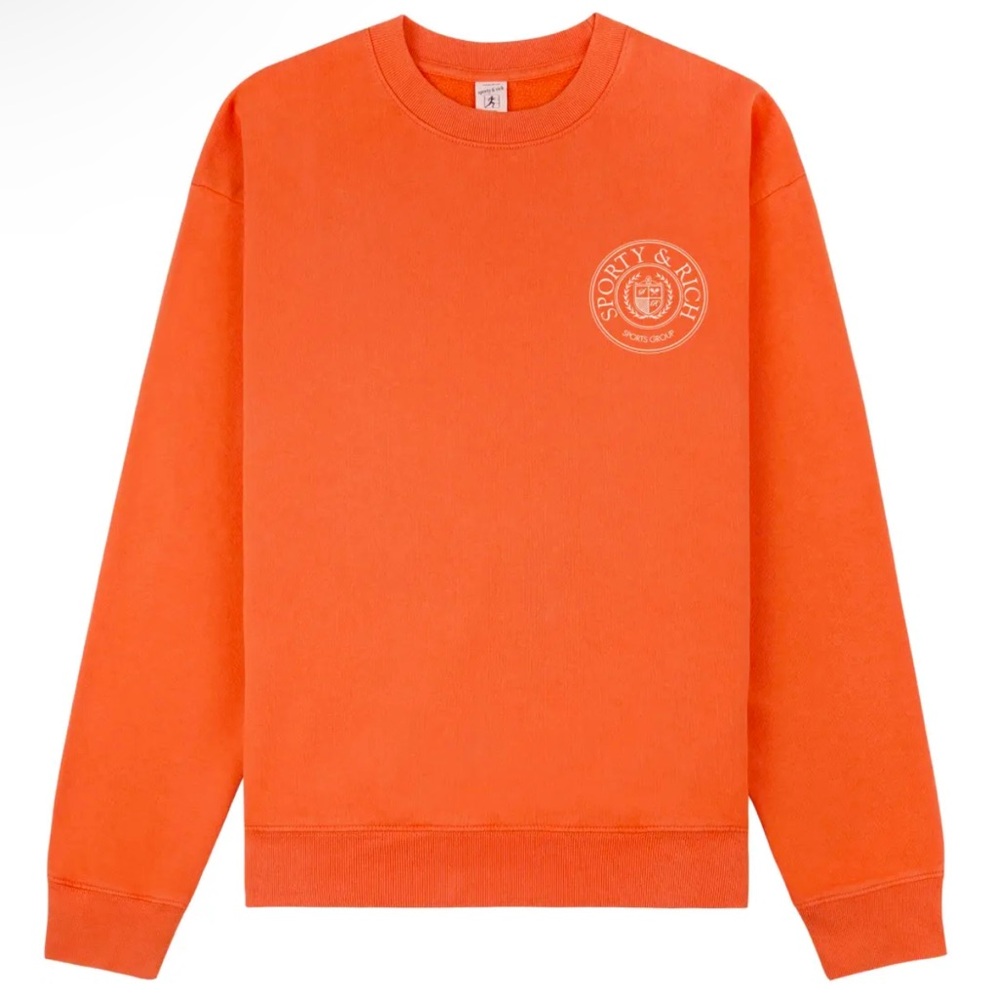 Sporty and Rich Connecticut Crest Logo-print Sweatshirt In Squash Orange
